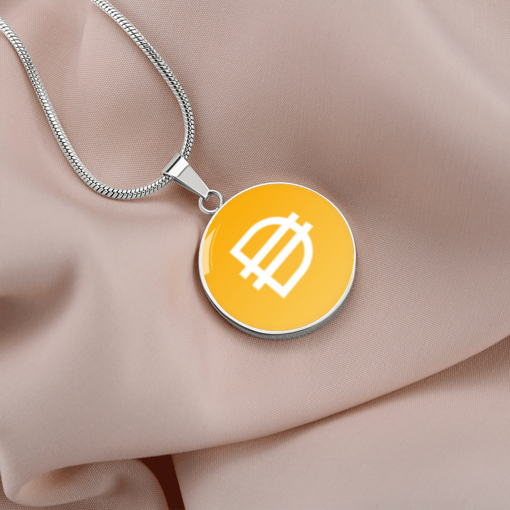 Dai Stablecoin (DAI) Circle Necklace Stainless Steel or 18k Gold 18-22"-Express Your Love Gifts