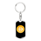 Dai Stablecoin (DAI) Crypto Cryptocurrency Keychain Stainless Steel or 18k Gold Dog Tag Keyring-Express Your Love Gifts