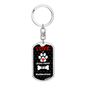 Dalmatian Keychain Stainless Steel or 18k Gold Dog Tag Keyring-Express Your Love Gifts
