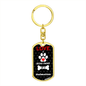 Dalmatian Keychain Stainless Steel or 18k Gold Dog Tag Keyring-Express Your Love Gifts