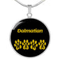 Dalmatian Mama Circle Necklace Stainless Steel or 18k Gold 18-22" Dog Owner Lover-Express Your Love Gifts