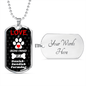 Danish-Swedish Farmdog Love Is Stainless Steel or 18k Gold Dog Tag 24" Chain-Express Your Love Gifts
