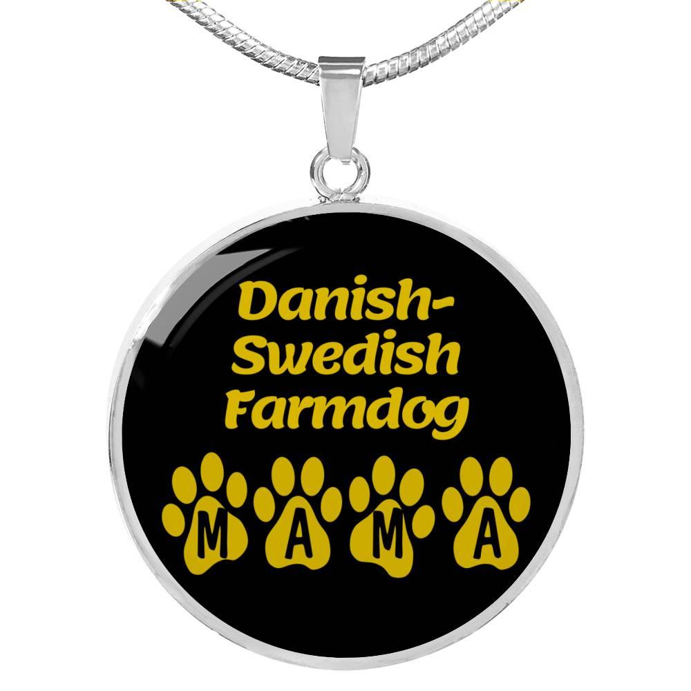 Danishswedish Farmdog Mama Circle Necklace Stainless Steel or 18k Gold 18-22" Dog Owner Lover-Express Your Love Gifts