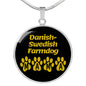 Danishswedish Farmdog Mama Circle Necklace Stainless Steel or 18k Gold 18-22" Dog Owner Lover-Express Your Love Gifts