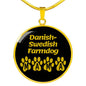 Danishswedish Farmdog Mama Circle Necklace Stainless Steel or 18k Gold 18-22" Dog Owner Lover-Express Your Love Gifts