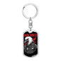 Dark Hunter Keychain Dog Tag Stainless Steel or 18k Gold-Express Your Love Gifts