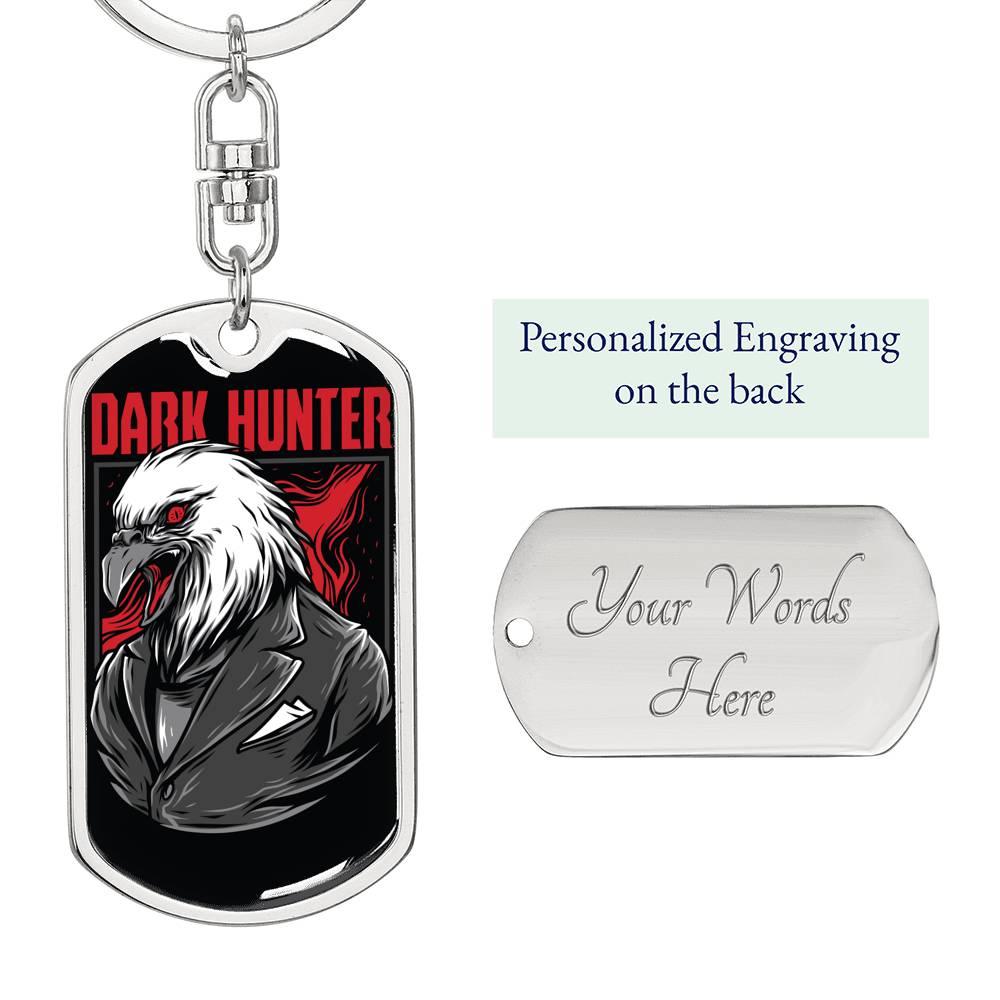 Dark Hunter Keychain Dog Tag Stainless Steel or 18k Gold-Express Your Love Gifts