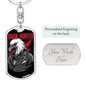 Dark Hunter Keychain Dog Tag Stainless Steel or 18k Gold-Express Your Love Gifts