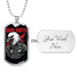 Dark Hunter Necklace Stainless Steel or 18k Gold Dog Tag 24" Chain-Express Your Love Gifts