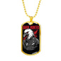 Dark Hunter Necklace Stainless Steel or 18k Gold Dog Tag 24" Chain-Express Your Love Gifts