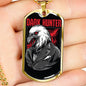 Dark Hunter Necklace Stainless Steel or 18k Gold Dog Tag 24" Chain-Express Your Love Gifts
