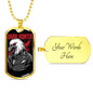 Dark Hunter Necklace Stainless Steel or 18k Gold Dog Tag 24" Chain-Express Your Love Gifts