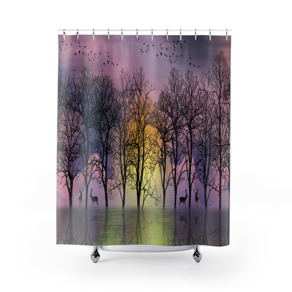 Dark Jungle Forest Stylish Design 71" x 74" Elegant Waterproof Shower Curtain for a Spa-like Bathroom Paradise Exceptional Craftsmanship-Express Your Love Gifts
