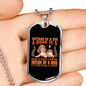 Dark to Read Dog Necklace Stainless Steel or 18k Gold Dog Tag 24" Chain-Express Your Love Gifts