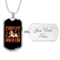 Dark to Read Dog Necklace Stainless Steel or 18k Gold Dog Tag 24" Chain-Express Your Love Gifts