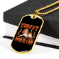 Dark to Read Dog Necklace Stainless Steel or 18k Gold Dog Tag 24" Chain-Express Your Love Gifts