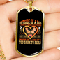 Dark to Read Heart Necklace Stainless Steel or 18k Gold Dog Tag 24" Chain-Express Your Love Gifts