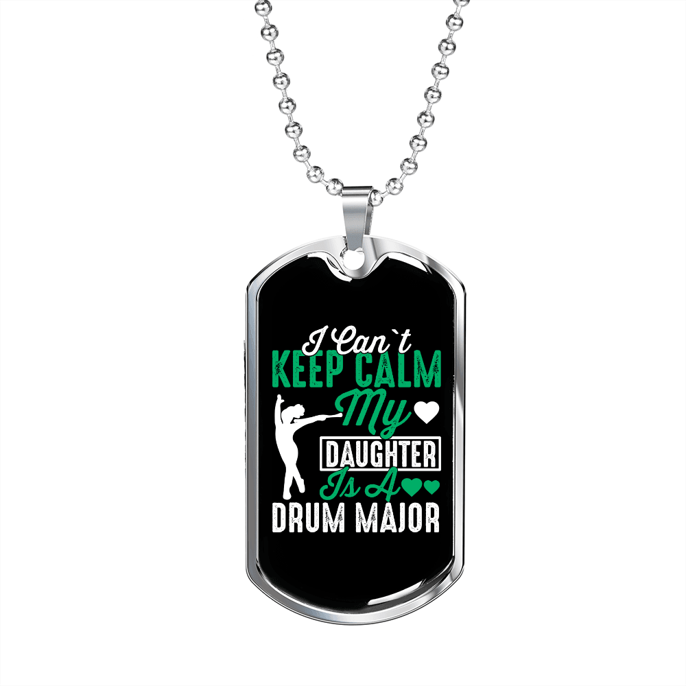 Daughter Drum Major Necklace Stainless Steel or 18k Gold Dog Tag 24" Chain-Express Your Love Gifts