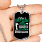 Daughter Drum Major Necklace Stainless Steel or 18k Gold Dog Tag 24" Chain-Express Your Love Gifts