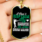 Daughter Drum Major Necklace Stainless Steel or 18k Gold Dog Tag 24" Chain-Express Your Love Gifts
