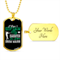 Daughter Drum Major Necklace Stainless Steel or 18k Gold Dog Tag 24" Chain-Express Your Love Gifts
