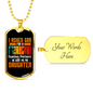 Daughter From God Necklace Stainless Steel or 18k Gold Dog Tag 24" Chain-Express Your Love Gifts