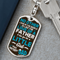Daughter To Dad Birthday Keychain Stainless Steel or 18k Gold Dog Tag Keyring-Express Your Love Gifts