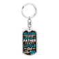 Daughter To Dad Birthday Keychain Stainless Steel or 18k Gold Dog Tag Keyring-Express Your Love Gifts