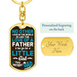 Daughter To Dad Birthday Keychain Stainless Steel or 18k Gold Dog Tag Keyring-Express Your Love Gifts