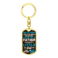 Daughter To Dad Birthday Keychain Stainless Steel or 18k Gold Dog Tag Keyring-Express Your Love Gifts