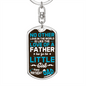 Daughter To Dad Birthday Keychain Stainless Steel or 18k Gold Dog Tag Keyring-Express Your Love Gifts