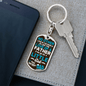 Daughter To Dad Birthday Keychain Stainless Steel or 18k Gold Dog Tag Keyring-Express Your Love Gifts