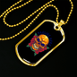 Day of Day Sugar Skull Necklace Stainless Steel or 18k Gold Dog Tag 24" Chain-Express Your Love Gifts