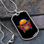 Day of Day Sugar Skull Necklace Stainless Steel or 18k Gold Dog Tag 24" Chain-Express Your Love Gifts