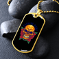 Day of Day Sugar Skull Necklace Stainless Steel or 18k Gold Dog Tag 24" Chain-Express Your Love Gifts