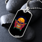 Day of Day Sugar Skull Necklace Stainless Steel or 18k Gold Dog Tag 24" Chain-Express Your Love Gifts
