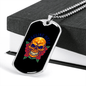 Day of Day Sugar Skull Necklace Stainless Steel or 18k Gold Dog Tag 24" Chain-Express Your Love Gifts