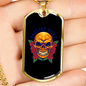 Day of Day Sugar Skull Necklace Stainless Steel or 18k Gold Dog Tag 24" Chain-Express Your Love Gifts