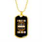 Day Off Can't Lie Around Brown Necklace Stainless Steel or 18k Gold Dog Tag 24" Chain-Express Your Love Gifts