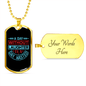 Day Without Laughter Necklace Stainless Steel or 18k Gold Dog Tag 24" Chain-Express Your Love Gifts