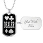 Dealer Dog Tag Stainless Steel or 18k Gold 24" Chain-Express Your Love Gifts