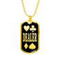 Dealer Dog Tag Stainless Steel or 18k Gold 24" Chain-Express Your Love Gifts