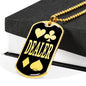 Dealer Dog Tag Stainless Steel or 18k Gold 24" Chain-Express Your Love Gifts