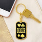 Dealer Keychain Dog Tag Stainless Steel or 18k Gold-Express Your Love Gifts