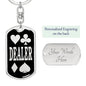 Dealer Keychain Dog Tag Stainless Steel or 18k Gold-Express Your Love Gifts