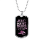 Dear Coffee & Trucker Dog Tag Stainless Steel or 18k Gold 24" Chain-Express Your Love Gifts