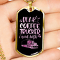 Dear Coffee & Trucker Dog Tag Stainless Steel or 18k Gold 24" Chain-Express Your Love Gifts