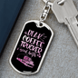 Dear Coffee & Trucker Swivel Keychain Dog Tag Stainless Steel or 18k Gold-Express Your Love Gifts