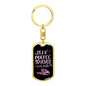 Dear Coffee & Trucker Swivel Keychain Dog Tag Stainless Steel or 18k Gold-Express Your Love Gifts