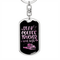 Dear Coffee & Trucker Swivel Keychain Dog Tag Stainless Steel or 18k Gold-Express Your Love Gifts